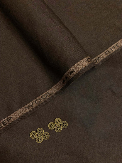 Youthbridge Shogran Wool – Brown | Premium Winter Suiting Fabric