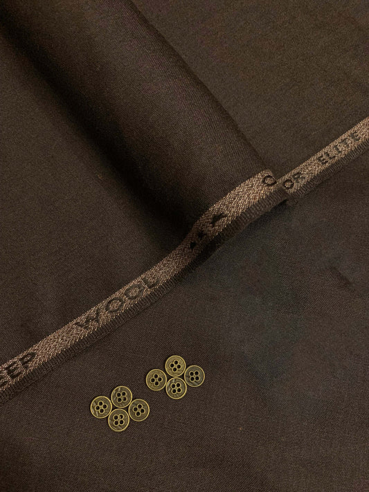 Youthbridge Shogran Wool – Brown | Premium Winter Suiting Fabric